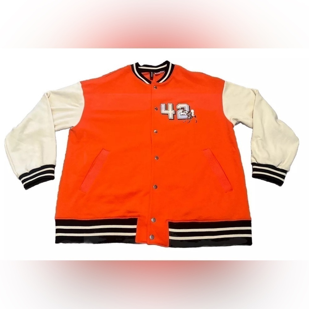 H&M Disney Divided Bambi Oversized Varsity Letterman’s Style Sweat Jacket Medium